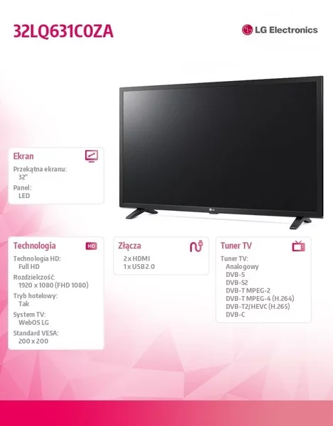 TV LED 32 inch 32LQ631C0ZA LG Electronics